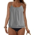 thumbnail image 7 of felwors Two Piece Tankini Swimsuits for Women Blouson Bathing Suits Modest Swimwear(Grey, XXL), 7 of 7