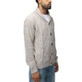 thumbnail image 3 of X RAY JEANS Mens Shawl Collar Cable Knit Cardigan, Sand, 2XL, 3 of 6