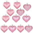 thumbnail image 6 of Christmas Heart Ornaments, Ongmies 12Pcs Heart Ornaments - Multi-Finish Heart Baubles for Christmas Tree and Valentine's Day Decor, Christmas Decorations Indoor, 6 of 8