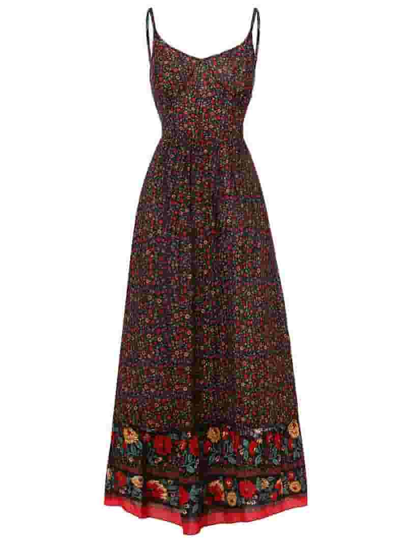 Women Cami Maxi Dresses Floral Boho Beach Long Dresses V Women Cami Maxi Dresses Floral Boho Beach Long Dresses V