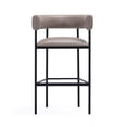 thumbnail image 6 of Onda Contemporary Vegan Leather Metal Upholstered Barstool in Taupe, 6 of 12