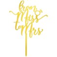 thumbnail image 2 of From Miss to Mrs - Love Themed Gold Cake Topper for Proposal, Wedding, Bridal Shower or Anniversary Cake (Pack of 2), 2 of 5