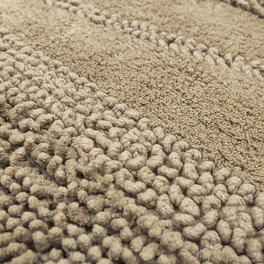Mohawk Home Plush Cotton Fade/Stain Resistant Non-slip Machine Washable Bath Mat, Taupe, 2' 3" x 3' 9"