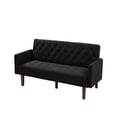 thumbnail image 6 of imerelez Convertible Double Folding Living Room Sofa Bed (Eucalyptus wood frame)Black, Linen,, 6 of 8