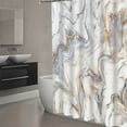 thumbnail image 3 of Marble Shower Curtain Texture Shower Curtains for Bathroom Decorative Abstract Modern Bathroom Curtain with 12Hooks 72"x72", 3 of 7