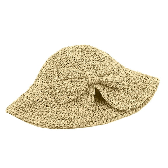 beishanbush Bucket Hats Ladies Summer Fashion Sunscreen Straw Cap Beach Casual Fisherman Hat Khaki