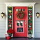 thumbnail image 5 of Cortina de puerta de pareado navideño - Cubierta de puerta de poliéster en pack de 2 con agujeros colgantes, decoración navideña roja y verde de 30x180 cm para festividades y fiestas de primavera, 5 of 6