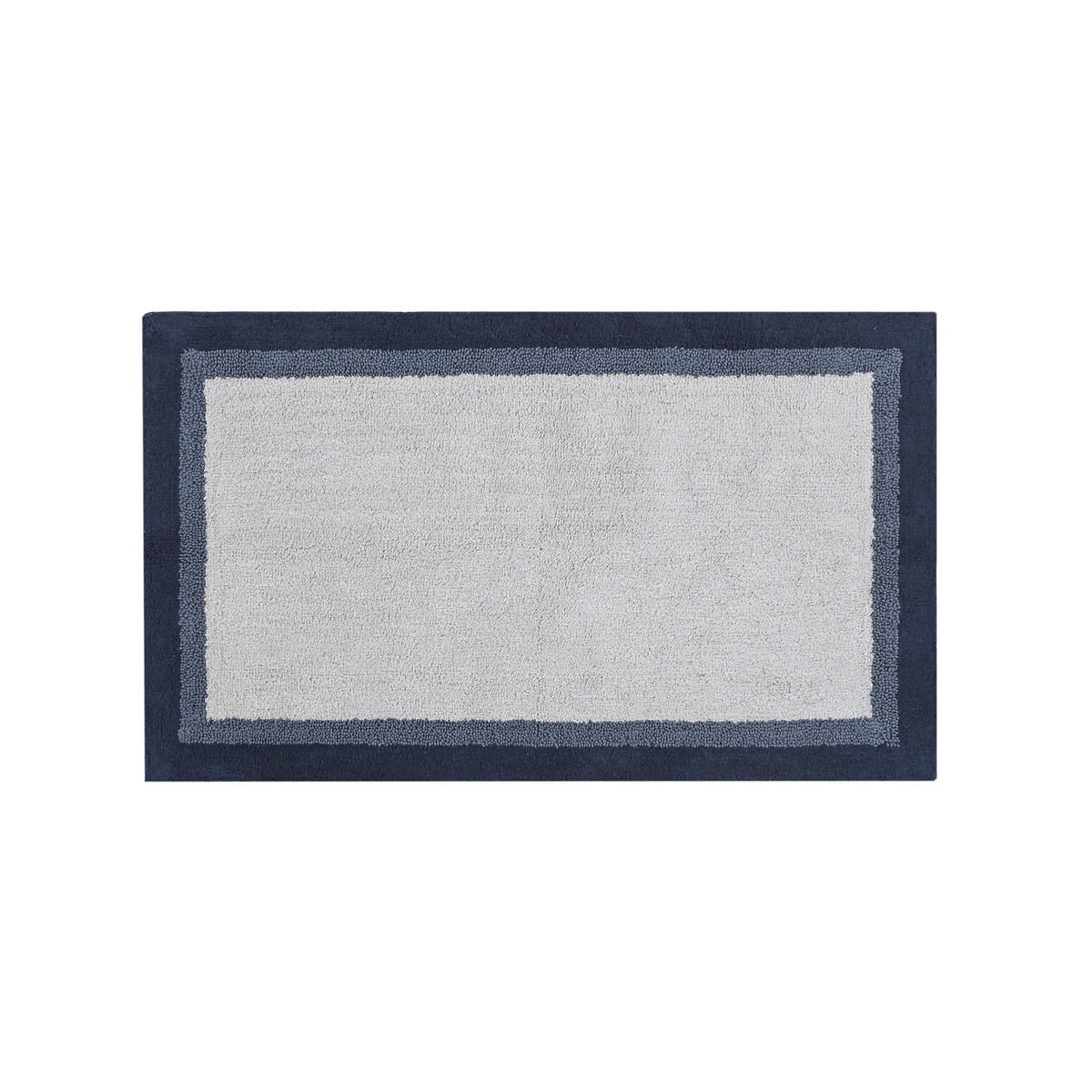 MAYEERTY 100% Medium Pile Cotton Tufted Bathroom Mat, Navy, 27"W x 45"L