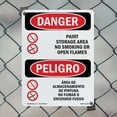thumbnail image 4 of Paint Storage No Smoking Flames Bilingual OSHA Danger Rigid Plastic Sign 18 Inch x 12 Inch - 5 Pack, 4 of 8