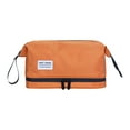 thumbnail image 3 of Bolsa de maquillaje grande, neceser portátil, estuche de maquillaje, regalos de cumpleaños, bolsa de maquillaje de viaje, organizador de cosméticos Naranja, 3 of 9