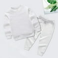 thumbnail image 2 of Ulanda Toddler Baby Boy Clothes Winter Solid Long Sleeve Pullover Sweatshirt Pants 2Pcs Fall Outfits Sweatsuit Set 24M-6Y (White, 5-6 Years), 2 of 6