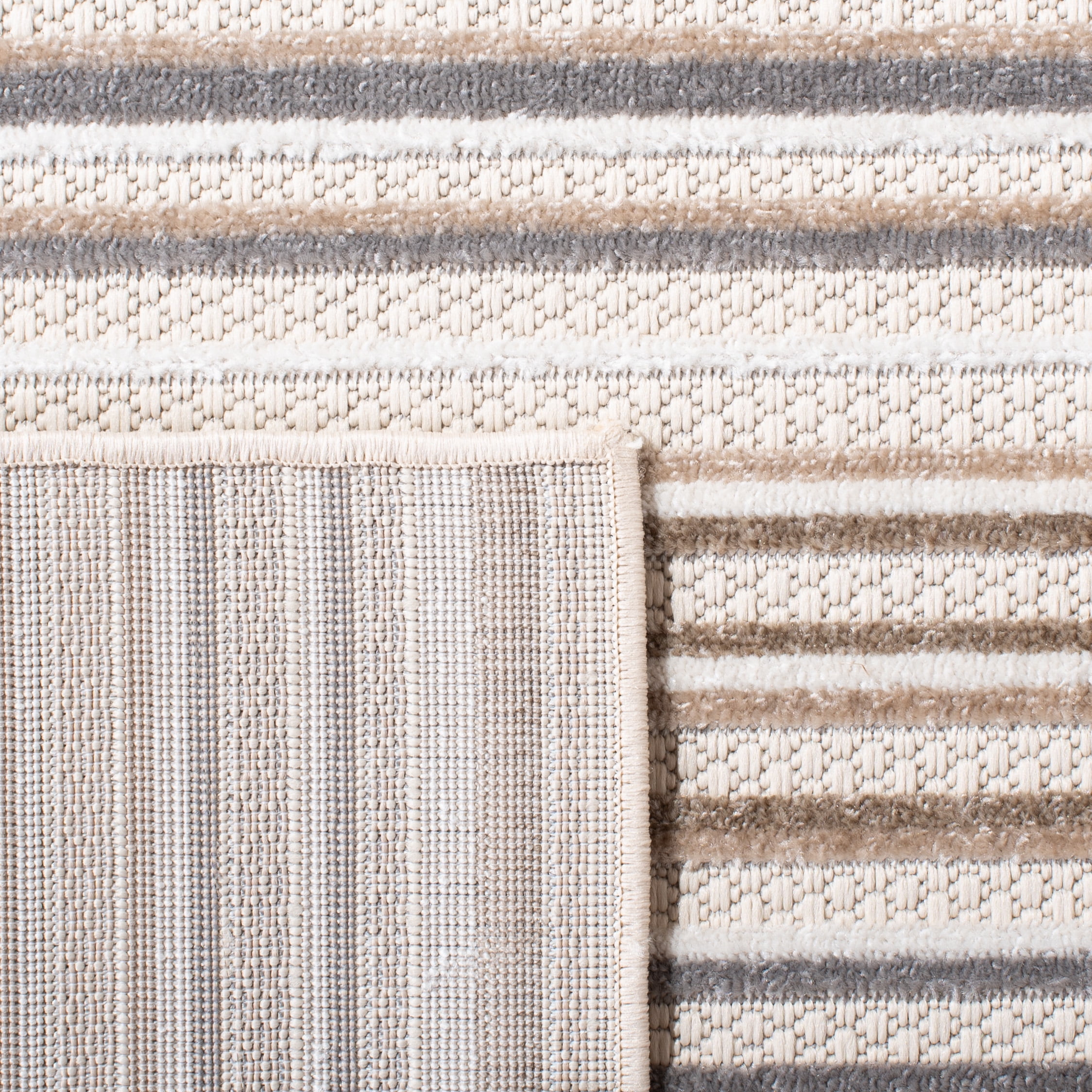 SAFAVIEH Cabana Fedelma Indoor/Outdoor Area Rug, Ivory/Grey, 4' x 7'