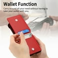thumbnail image 2 of for Motorola Razr 40 Wallet Case with Magnetic Clasp Credit Card Slots for Women Men Lichee Pattern PU Leather Fringer Ring Holder Shockproof Phone Case for Motorola Moto Razr 40 Case, Red, 2 of 7