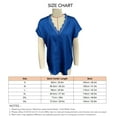 thumbnail image 3 of Camiseta de color puro NikouMX mujer con ribete de encaje en V manga corta, 3 of 3