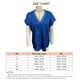 thumbnail image 3 of Camiseta de color puro NikouMX mujer con ribete de encaje en V manga corta, 3 of 3
