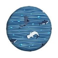 thumbnail image 2 of Easygdp Sharks on White Blue Striped Automobile Tire Dust Cover, 14-17in Spare Tire Cover Universal Fit for Trailer, Car, Truck, SUV, Jeep - 15 inch, 2 of 9