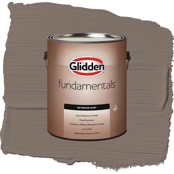 Glidden Fundamentals Tattle Tail / Brown, Flat Exterior Paint, 1 Gallon