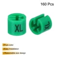 thumbnail image 3 of Marcadores de percha de ropa de 160 piezas, etiquetas de tamaño XL, adecuadas para varillas de 3.5 mm, etiqueta de color para perchas de ropa, verde, 3 of 7
