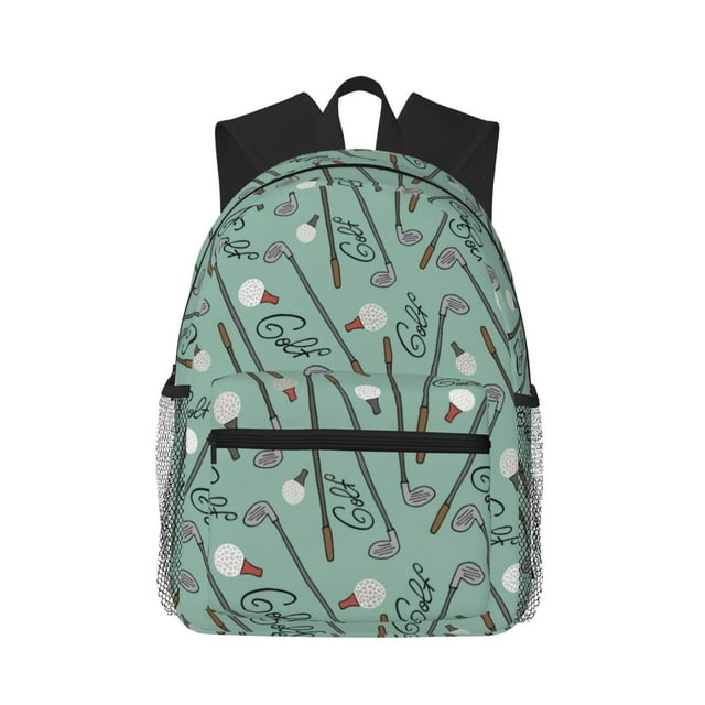 Xecao Sac à Dos Décontracté Motif Équipement de golf Tissu Oxford Résistant à l'Eau avec Sangles Rembourrées pour École Voyage Randonnée Design Léger