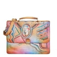 thumbnail image 1 of Sishka Womens Hand Painted Leather Briefcase Bag – Bright Abstract Design Bag for Work, Travel & Daily Use, 1 of 6