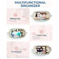 thumbnail image 3 of BAGSMART Wide-open Makeup Bag Cosmetic Pouch Organizer Travel Toiletry Bag Essentials Accessories for Women Girls, Light Blue, 3 of 8