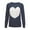 Navy / Oatmeal, variant on YEMAK Women's Pullover Sweater Long Sleeve Crewneck Cute Heart Cable Knit MK3506 (S-L)-GREY/BLACK-S