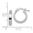 thumbnail image 2 of 14k White Gold Polished Hoop Earrings - 1.1 Grams - Measures 15x13mm Wide 3mm Thick, 2 of 2