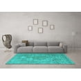 thumbnail image 3 of Ahgly Company Machine Washable Indoor Rectangle Persian Turquoise Blue Bohemian Area Rugs, 6' x 9', 3 of 4