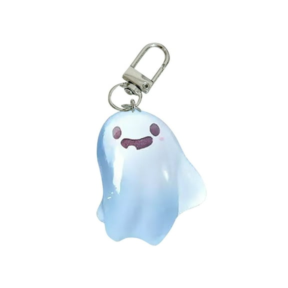 Halloween Keychain Mini Ghost Figures Luminous Ghost Miniature Resin Figurines Keychain Glow in The Dark Mini Resin Ghosts