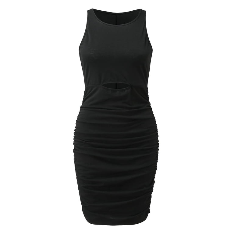 Evening Gown Amazon Grey Dress OAVQHLG3B Ruched Bodycon Dresses For Women  Party Night Mini Sleeveless Solid