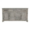 thumbnail image 3 of 3 Drawer Plank Style Wooden Sideboard with 4 Door Storage Antique Gray, 3 of 5