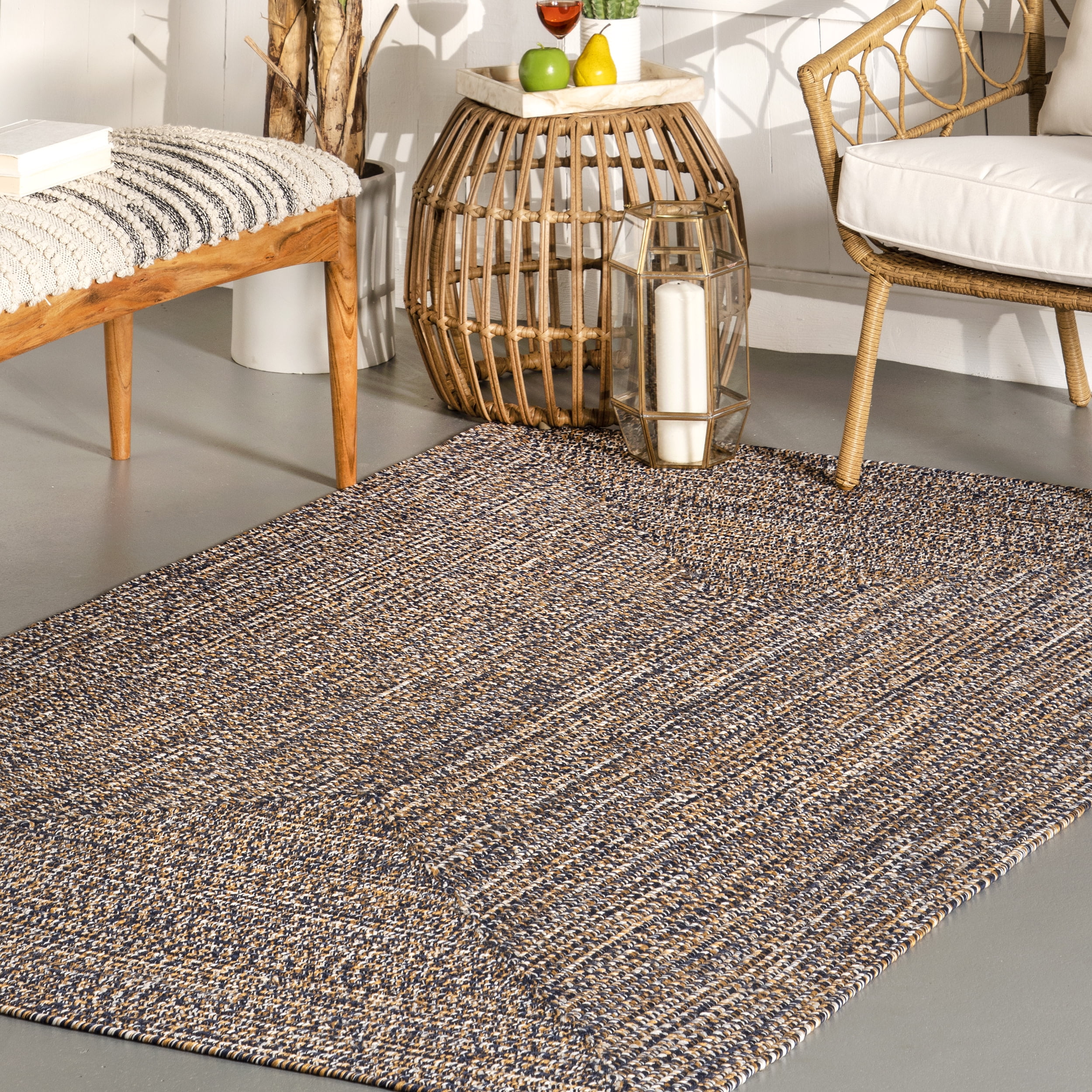 nuLOOM Wynn Braided Indoor/Outdoor Area Rug, 5' x 8', Dark Blue