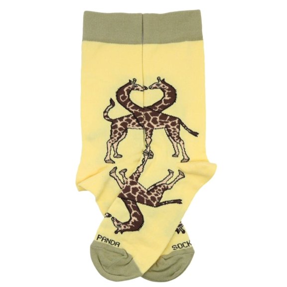 Reflective Kissing Giraffes Socks - So in Love (Adult Medium)