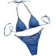 thumbnail image 1 of Bikini para mujer, cómodo, con escote en V profundo, con cordones de metal, traje de baño para mujer, traje de baño de talle alto OAVQHLG3B Store  lin121212, 1 of 3