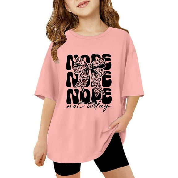 Girls T Shirts Oversized Soft Casual Crewneck Basic Tees Short Sleeve Kids Summer Tops