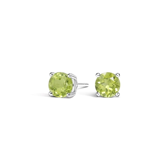 Solitaire Earrings in 925 Sterling Silver 5mm Peridot Cartilage Studs