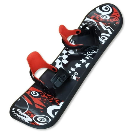 Hybrid Mountain Snowboard - Grizzly Snow 95cm Deluxe Kid's Beginner Red and Black Snowboard