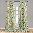 thumbnail image 5 of Ambesonne Geometric Curtains, Colorful Retro Shapes, Pair of 28"x84", Multicolor, 5 of 5