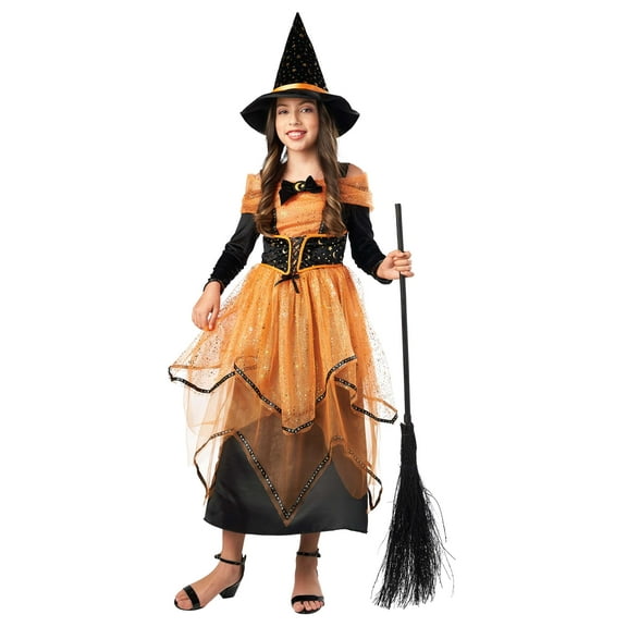 Kid's Midnight Pumpkin Patch Witch Costume