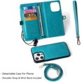 thumbnail image 4 of ANTHOUSE Compatible with iPhone 14 Pro Max Wallet Case, Zipper Case with RFID Blocking Card Holder Slots for Women Men, Magnetic Detachable Leather Cover with Wristlet Strap for iPhone 14 Pro Max, 4 of 13
