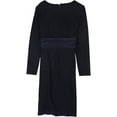 thumbnail image 2 of RALPH LAUREN Womens Navy Long Sleeve Body Con Evening Dress Petites 12P, 2 of 2