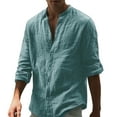 thumbnail image 1 of Camisas De Vestir Para Hombre Camisa casual deportiva con botones superiores para hombre (Green, XL), 1 of 7