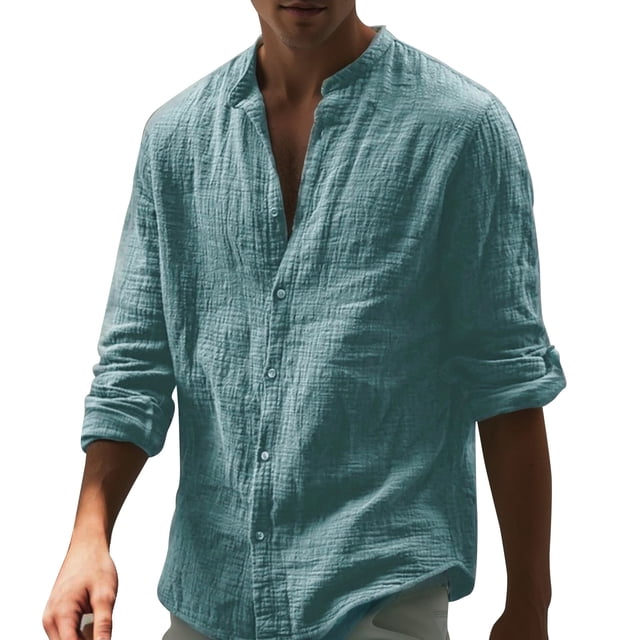 Camisas De Vestir Para Hombre Camisa casual deportiva con botones superiores para hombre (Green, XL)