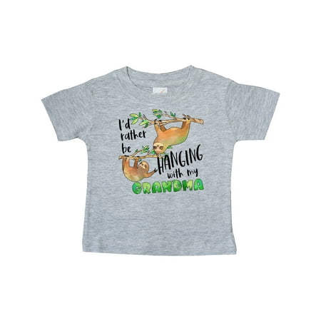 

Inktastic Id Rather Be Hanging with my Grandma- Cute Sloths Gift Baby Boy or Baby Girl T-Shirt