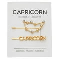 thumbnail image 4 of Capricorn Zodiac Hair Pins, Rhinestone Barrettes (Gold, 2 Pack), 4 of 6