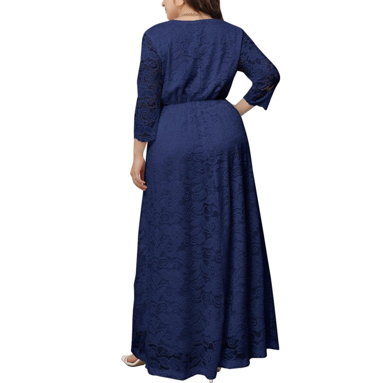Puntoco Plus Size Women's Clothing Plus Size Dresses Evening Dresses Long Dresses  Navy 10(XL) - Walmart.com