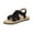 Black, variant on Xfvqtps Flat Sandals for Women Knit Elastic Straps Slip on Crisscross Straps Open Toe Straw Weaving Sole Soft Non Slip Lightweight Comfortable Beach Summer Walking Sandals Black
