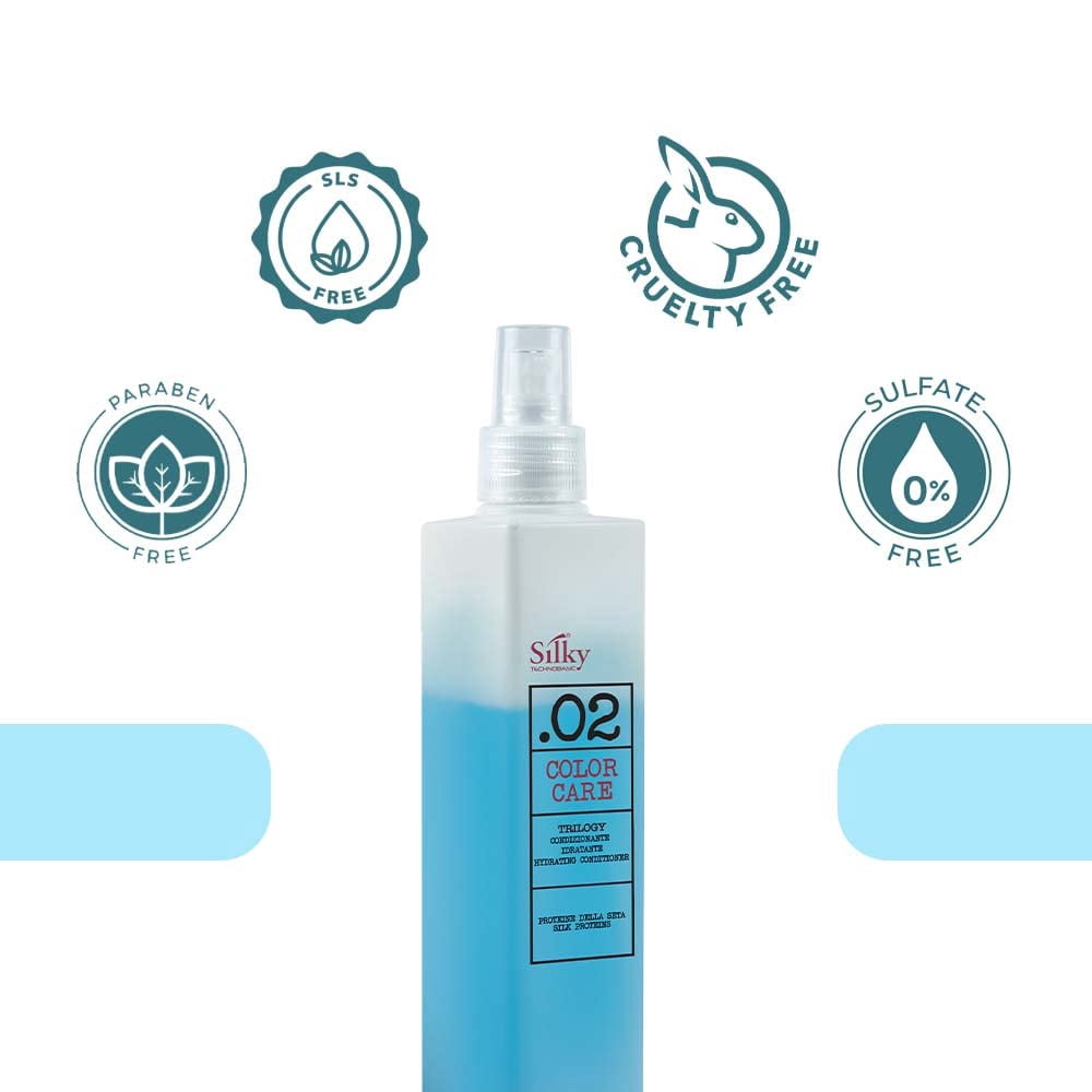 SILKY .02 TRILOGY HYDRATING CONDITIONER with Active Ingredients for UV Protection and Conditioning (250 ml) 8.45oz
