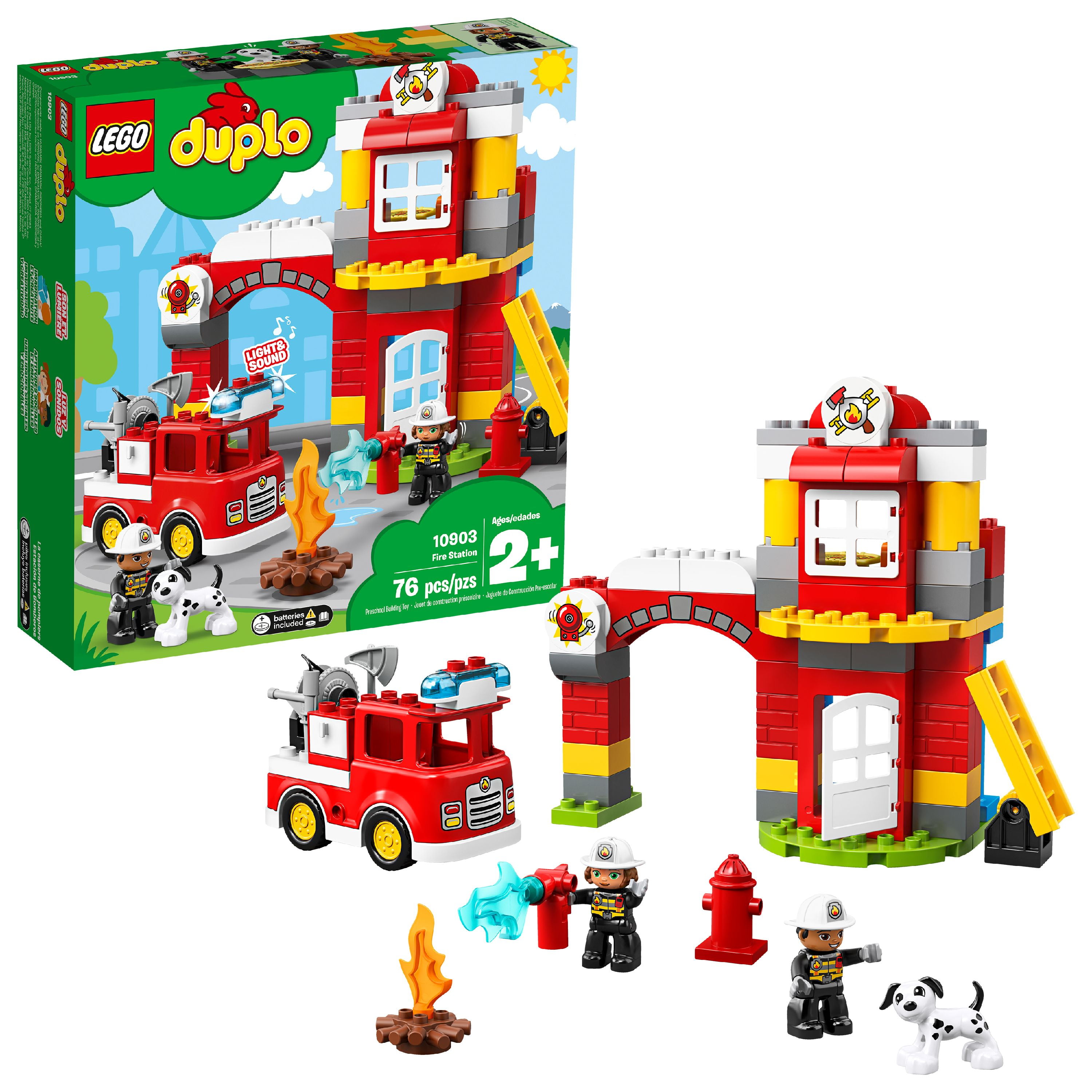 *NEW* LEGO DUPLO Firefighter Logo Printed Brick Piece Fire Station Truck Fireman 