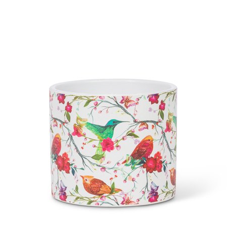 Set of 2 Small Bright Birds Planter